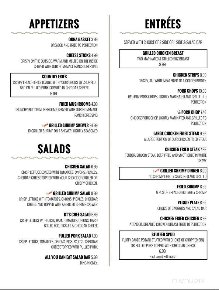 KT's Smokehouse - Blanchard, OK menu_pic