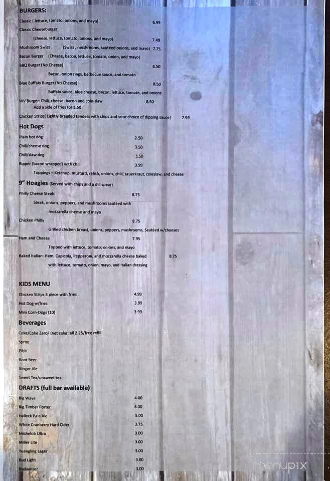 Whitetail Crossing - Morgantown, WV menu_pic
