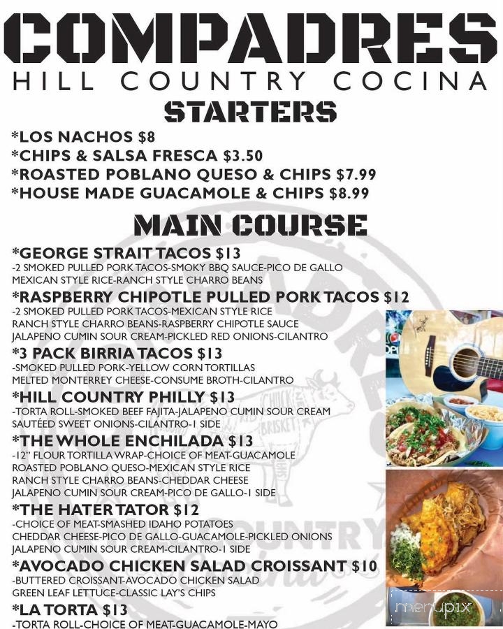 Compadres Hill Country Cocina - Boerne, TX menu_pic