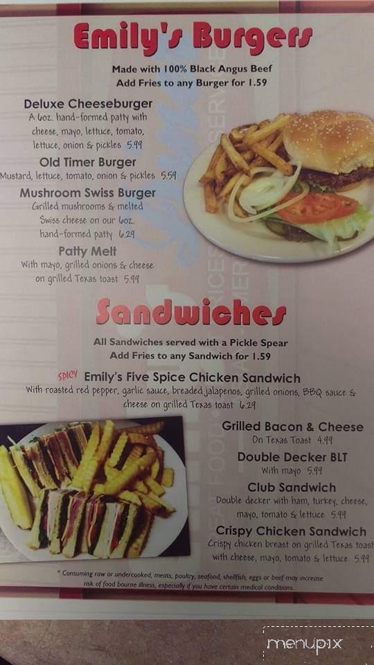 Menu of Emily's Diner in Jacksonville, AR 72076