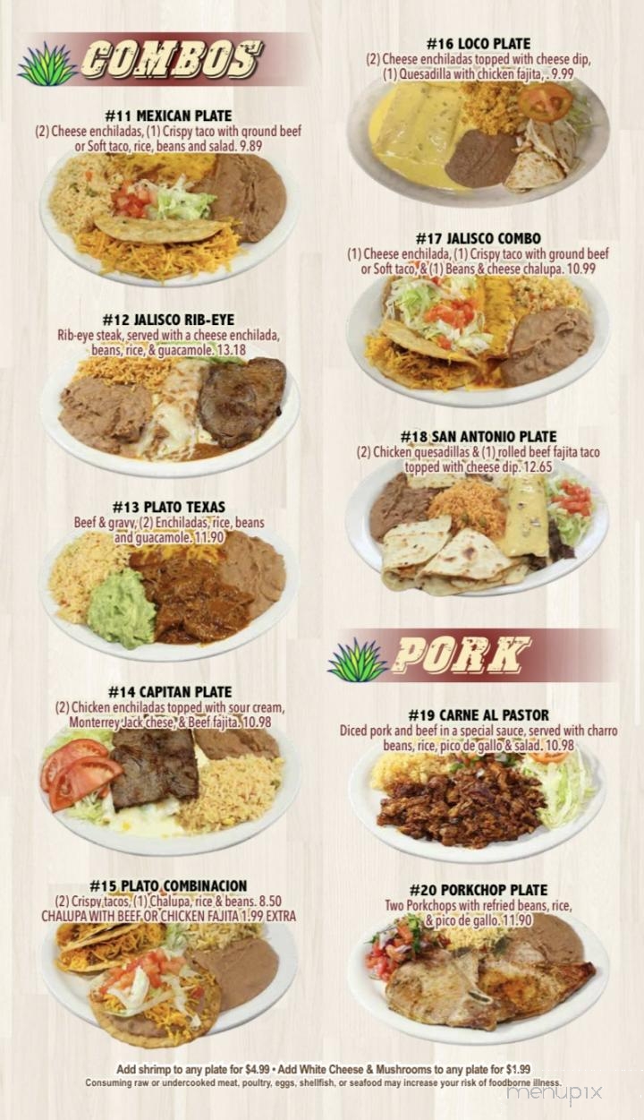 Jalisco Taqueria - Three Rivers, TX menu_pic