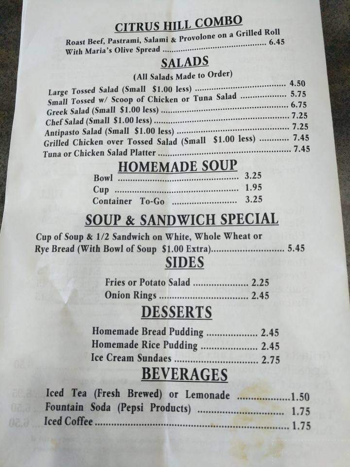 Jimmy T's New York Deli - Hernando, FL menu_pic