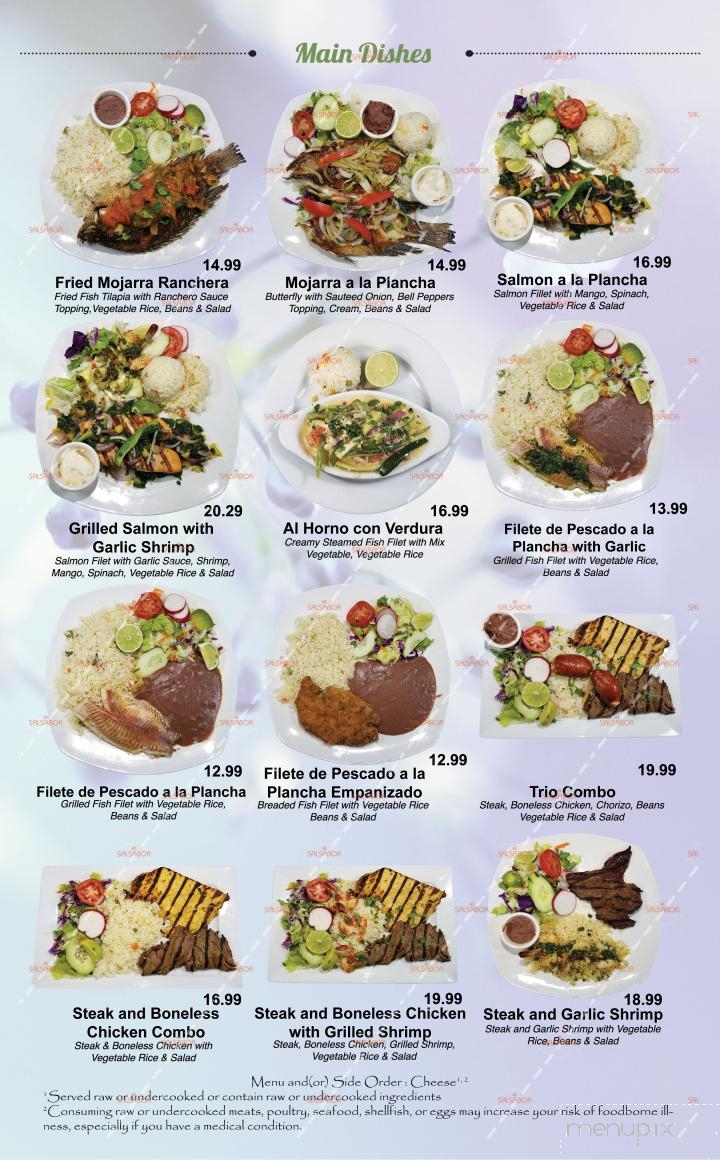 El Salsabor Restaurant Y Pupuseria - Los Angeles, CA menu_pic
