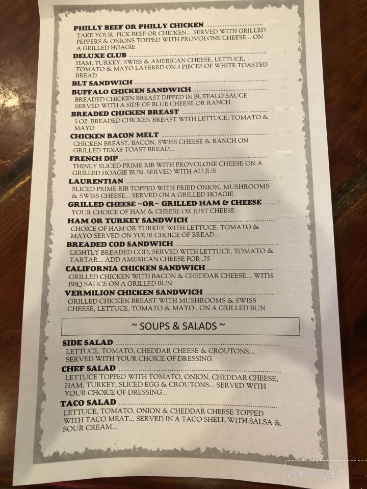 Benchwarmers Sports Grill - Tower, MN menu_pic