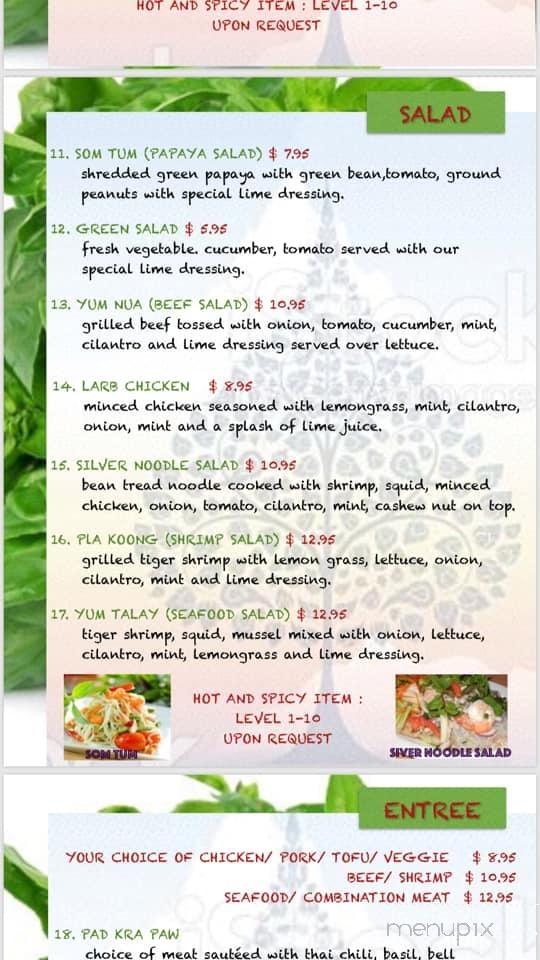 Thai Basil Restaurant - Visalia, CA menu_pic