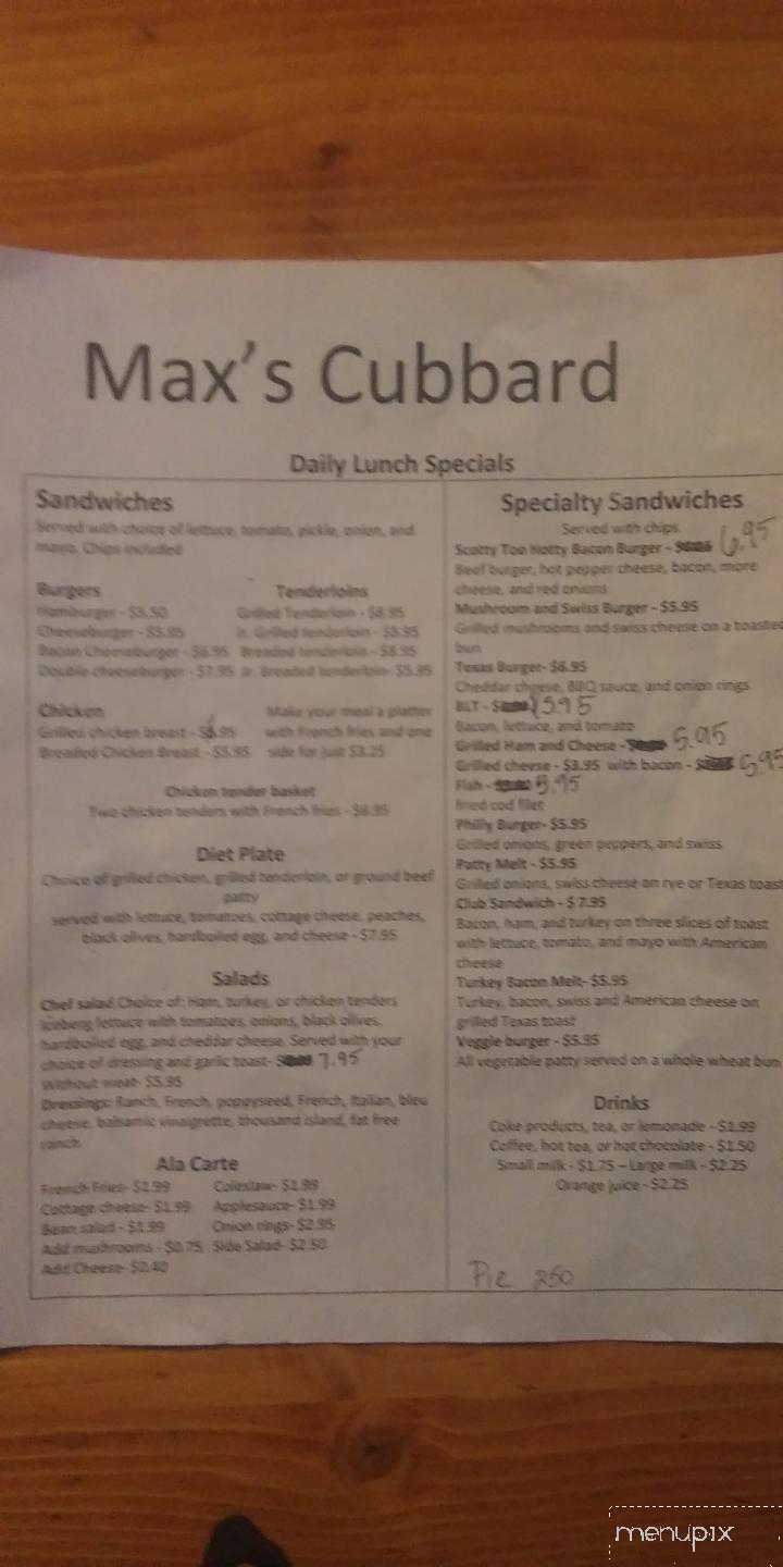 Max's Cubbard - Lebanon, IN menu_pic