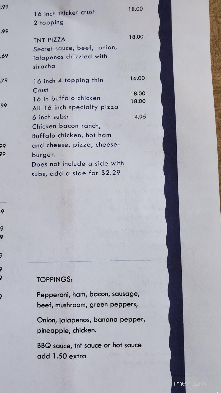 TNT's Kozy Korner - Mendon, OH menu_pic