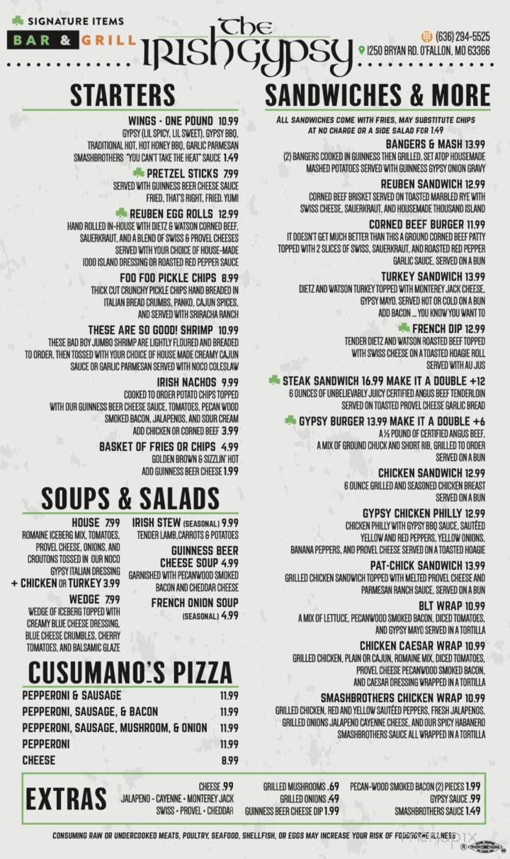The Irish-Gypsy - O'Fallon, MO menu_pic