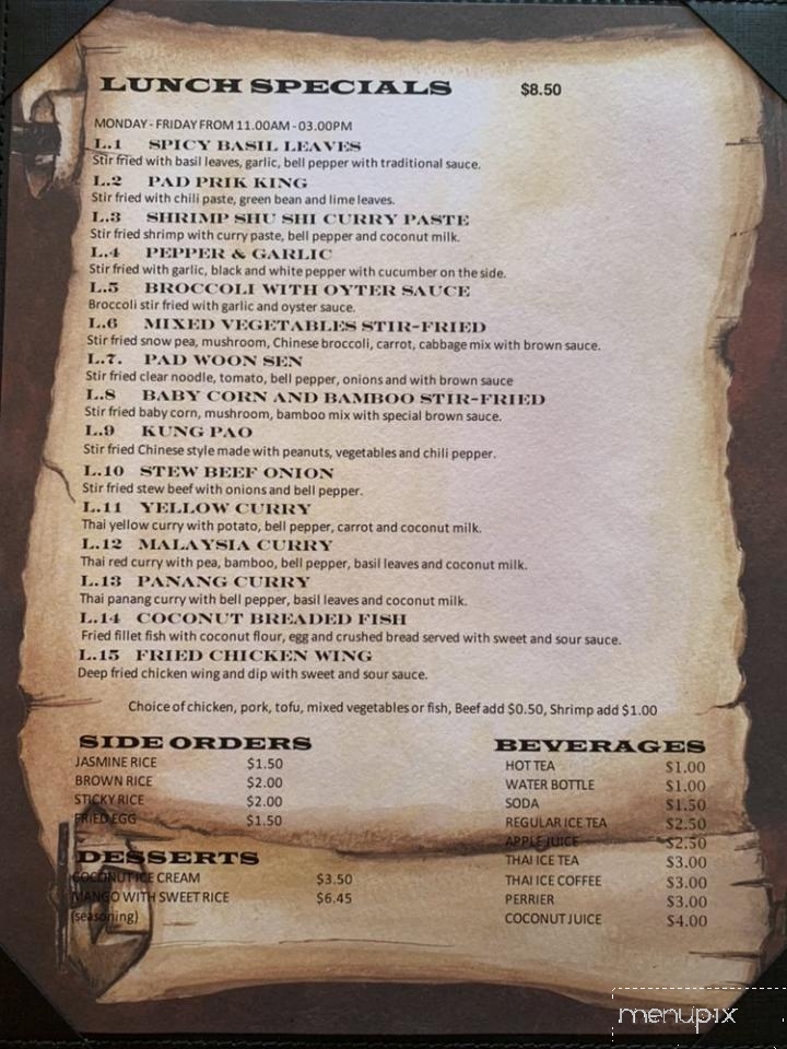Padnoi Thai Restaurant - Los Alamitos, CA menu_pic
