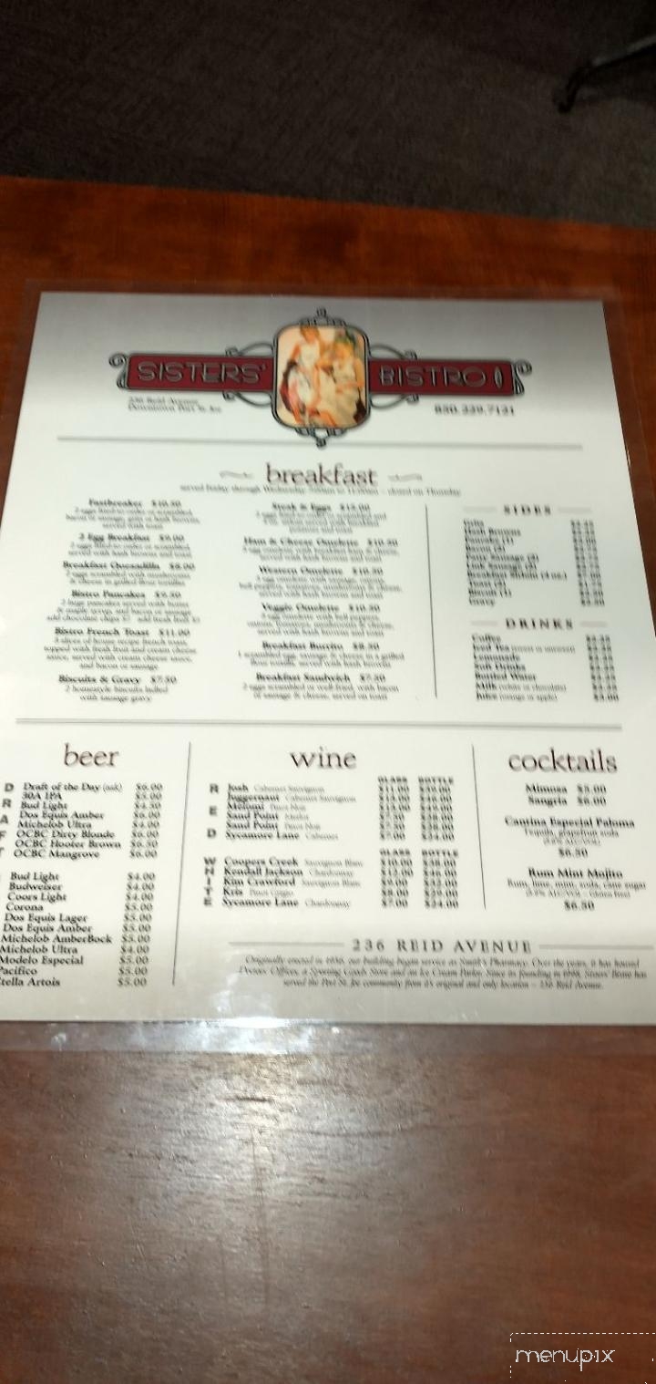 Sisters' - Port St Joe, FL menu_pic