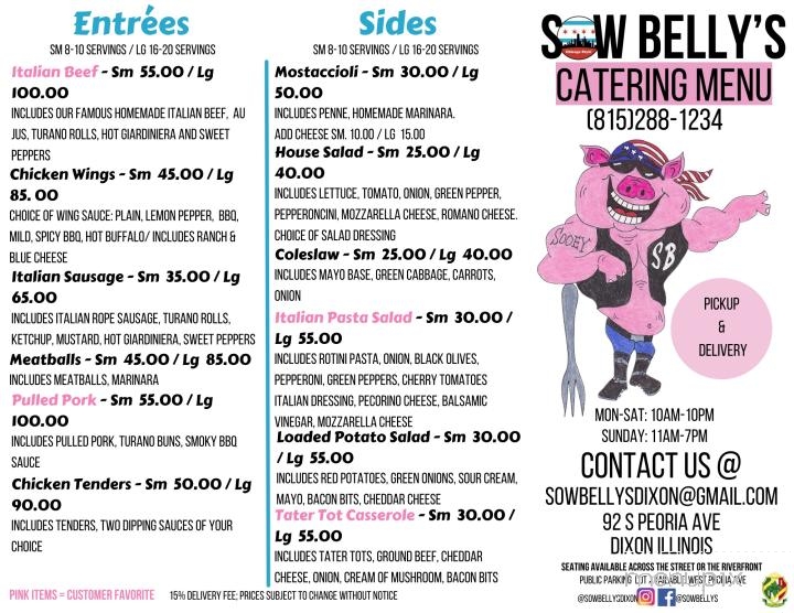 Sow Belly's - Dixon, IL menu_pic
