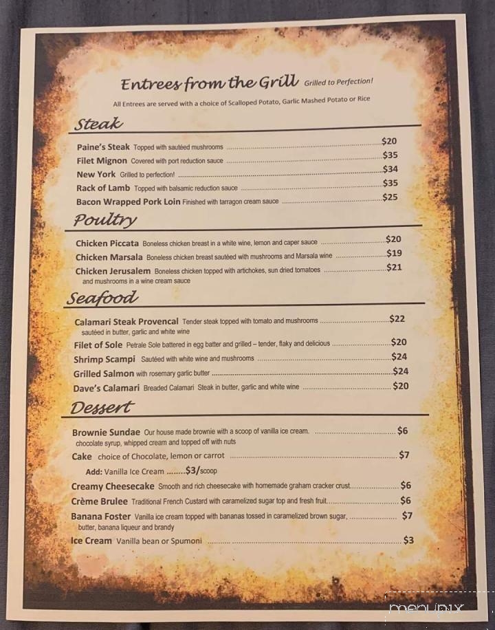 Paines Restaurant - Hollister, CA menu_pic