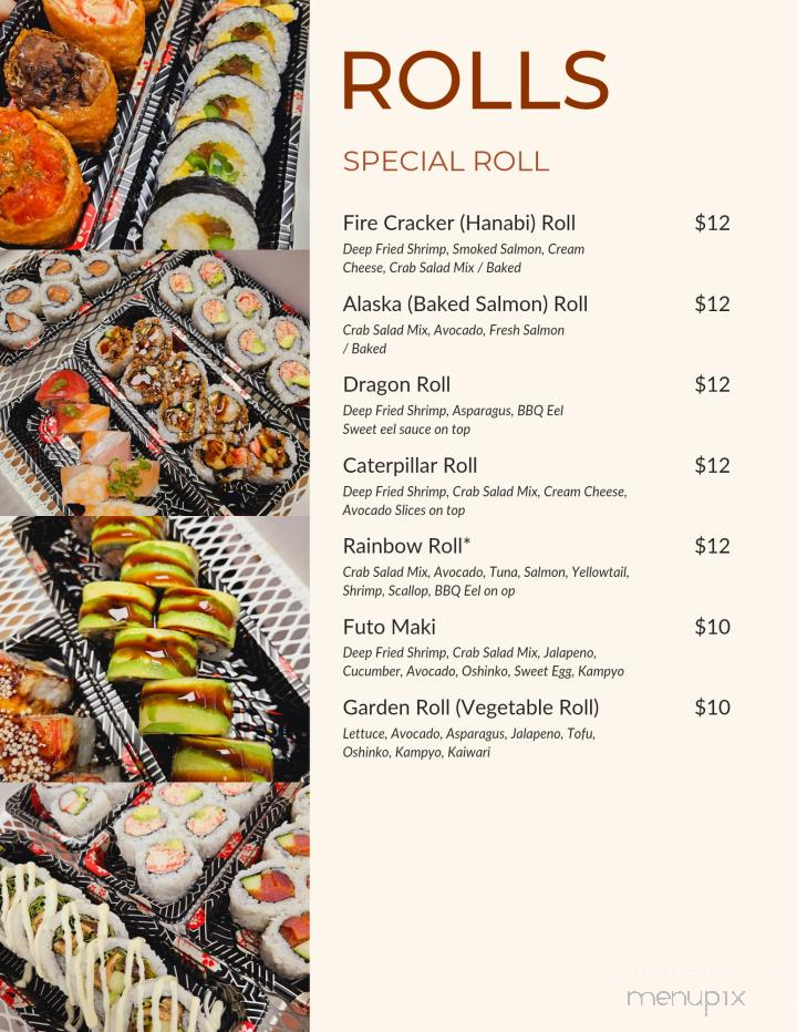 Miyazaki Sushi & Sashimi - Clinton Township, MI menu_pic
