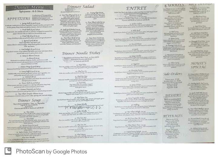 Pear Thai Cuisine - Anacortes, WA menu_pic
