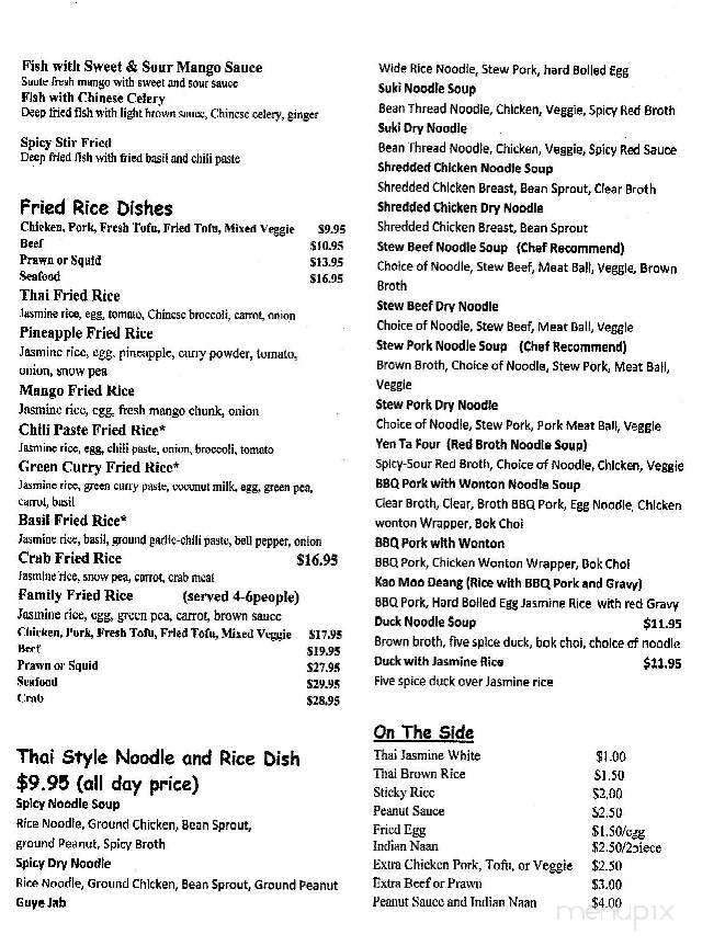 Areeya Thai - Lynnwood, WA menu_pic