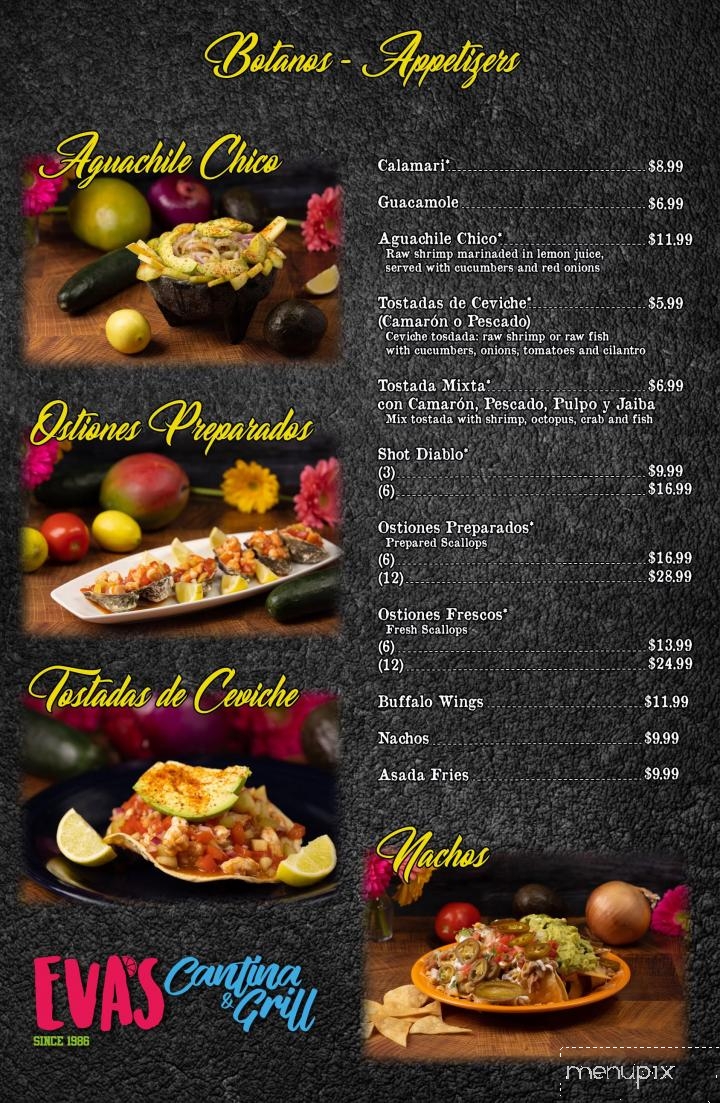 Eva's Cantina & Grill - Salinas, CA menu_pic