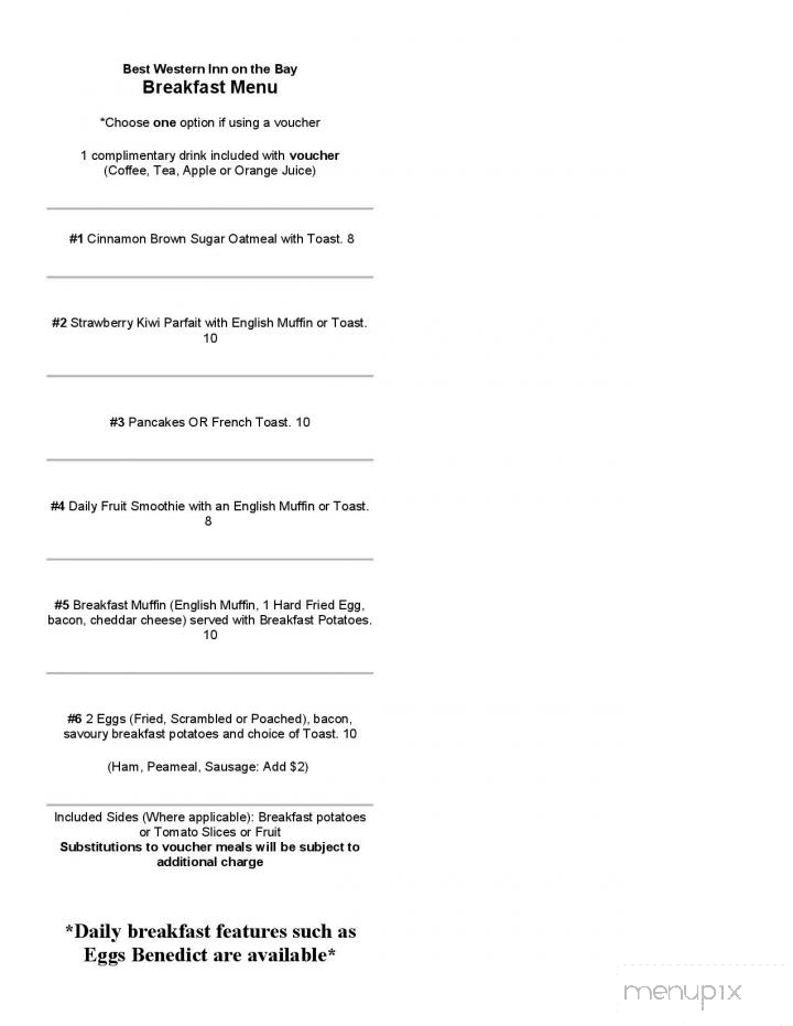 Bishop's Landing - Owen Sound, ON menu_pic