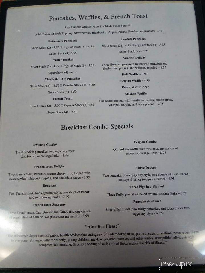 Jaedee's - Glen Flora, WI menu_pic