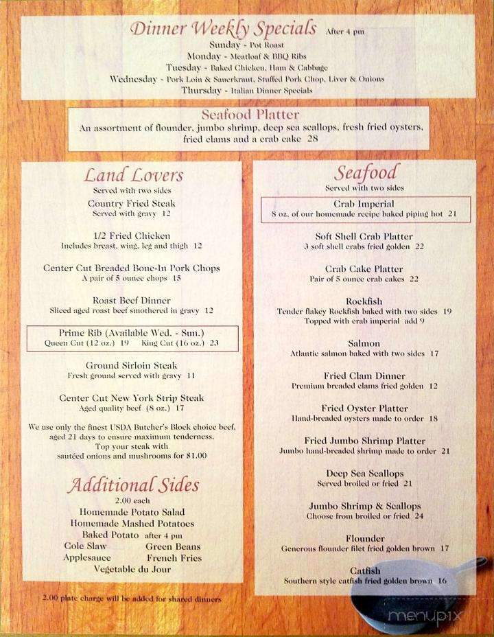 Frying Pan - Lusby, MD menu_pic