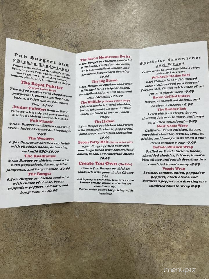 Royal Pub and Grill - Freeport, IL menu_pic