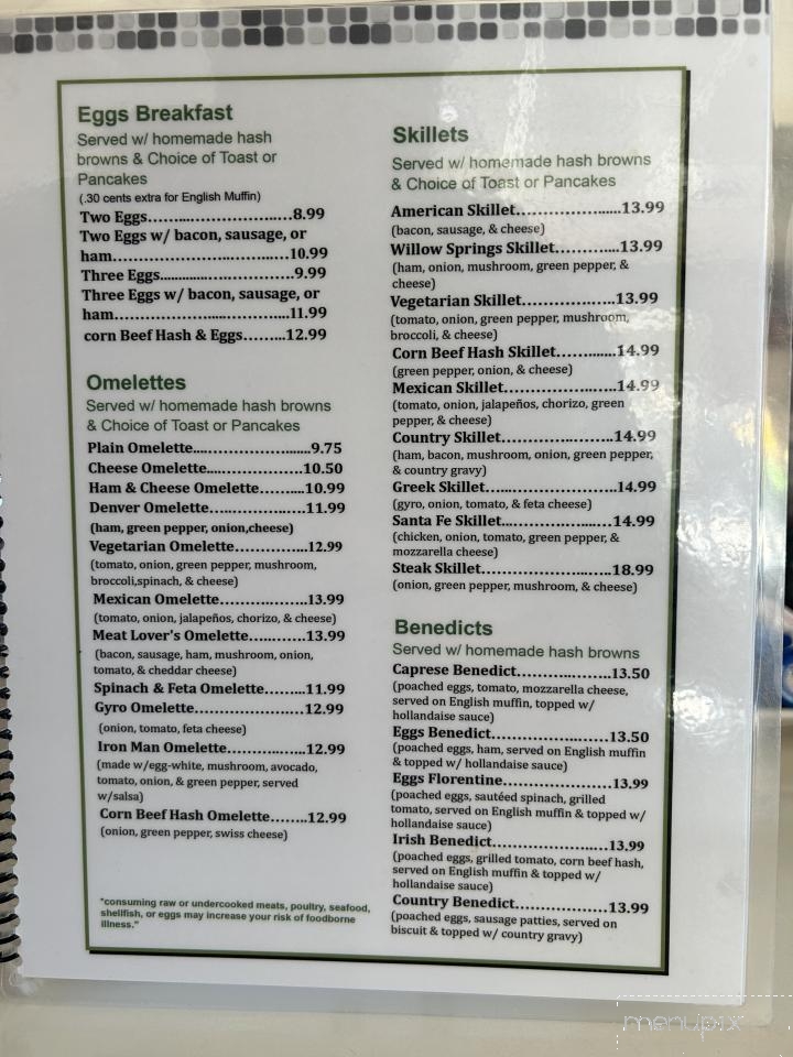 Willow Springs Family Restaurant - Willow Springs, IL menu_pic