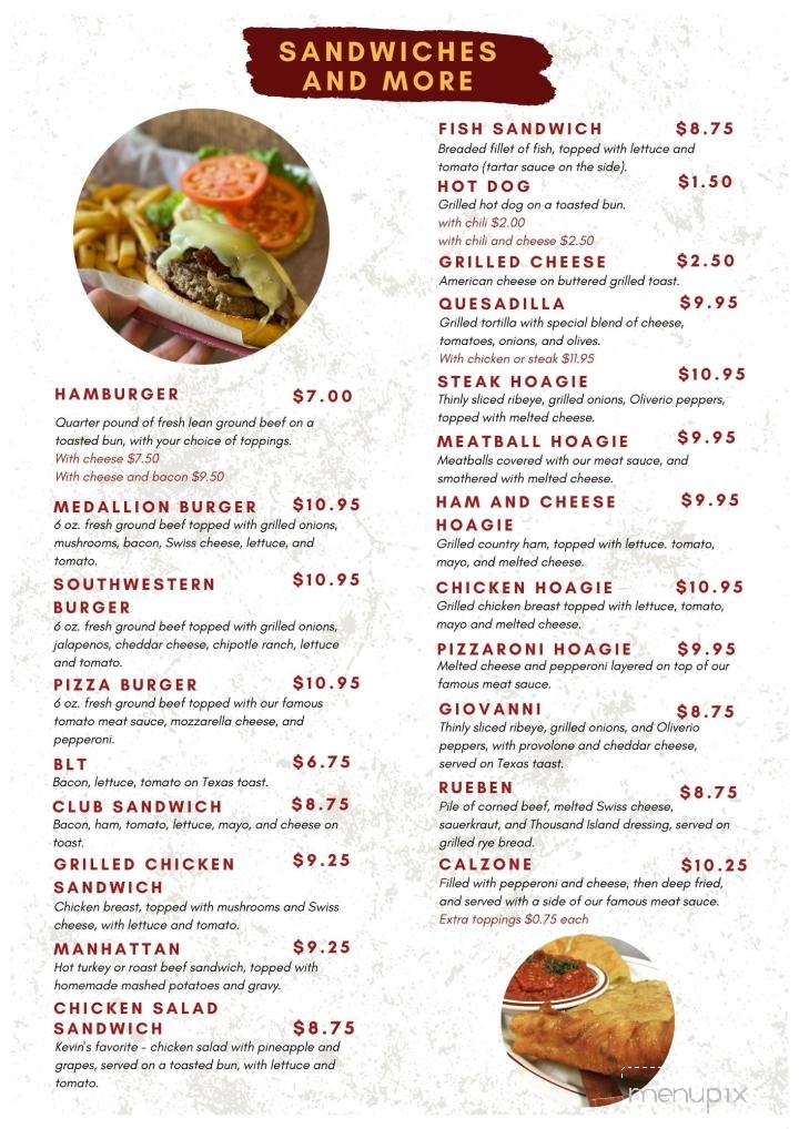 Medallion Restaurant - Philippi, WV menu_pic