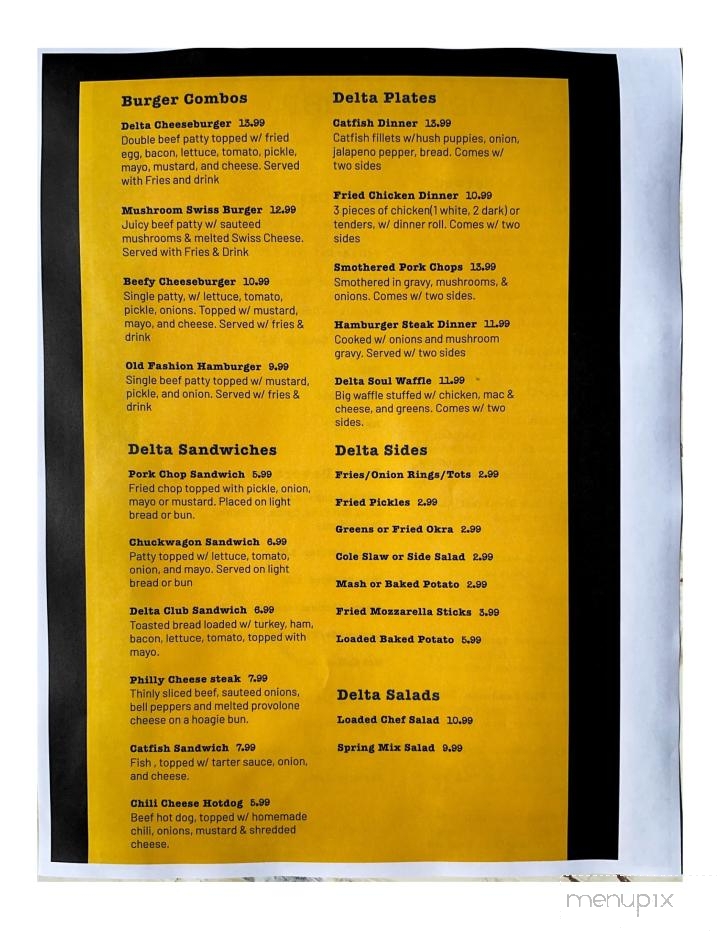 Delta Diner - West Helena, AR menu_pic