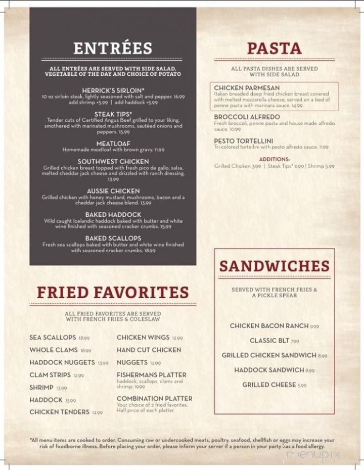 Herrick's Tavern - Orange, MA menu_pic