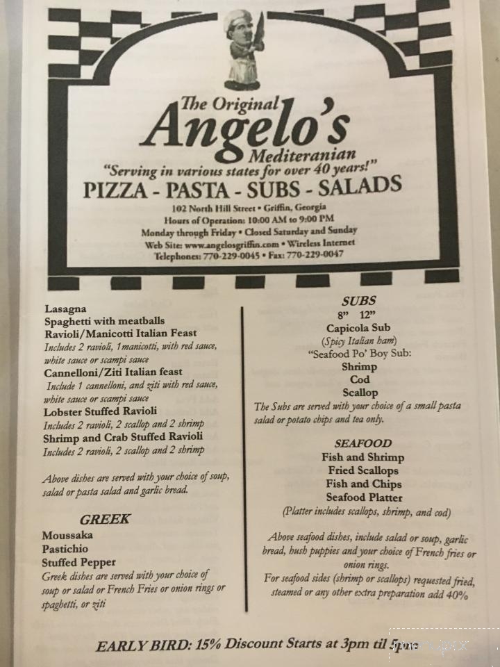 Angelo's Mediterranean Restaurant - Griffin, GA