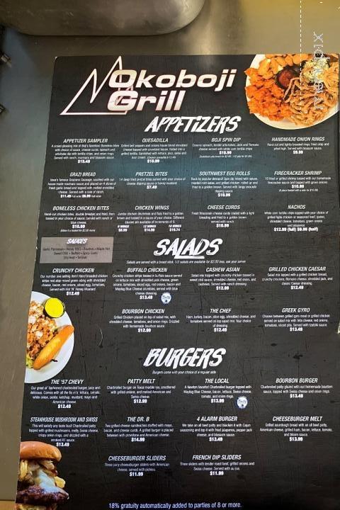 Okoboji Grill - Newton, IA menu_pic