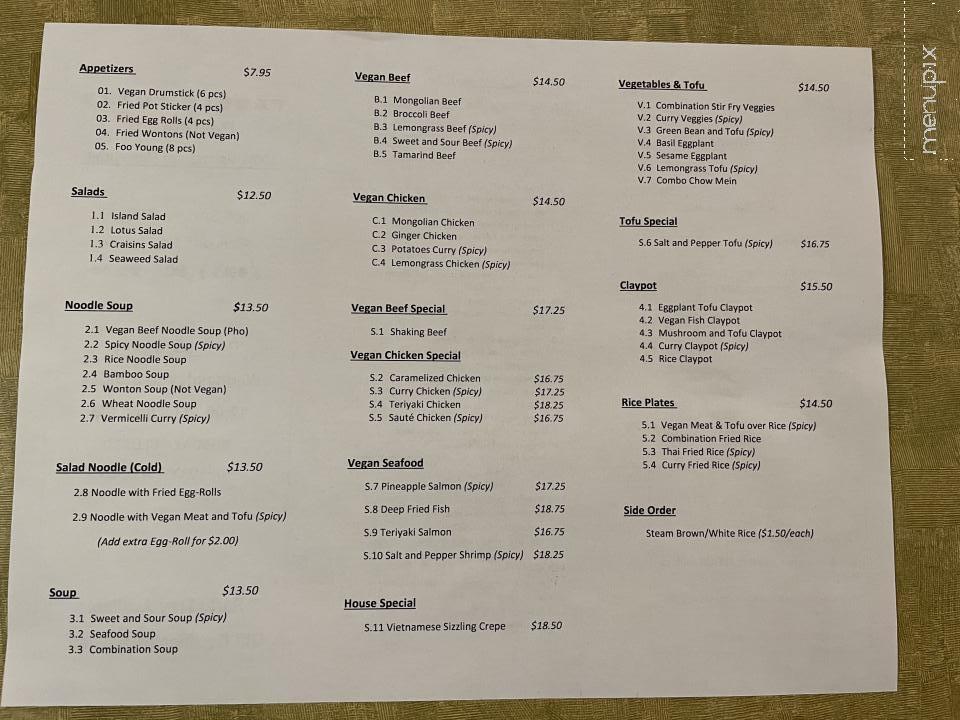 Veggie Today - Concord, CA menu_pic