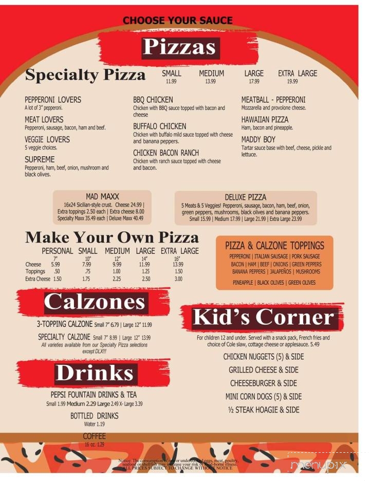 Maddy's Pizzaria - Sardinia, OH menu_pic