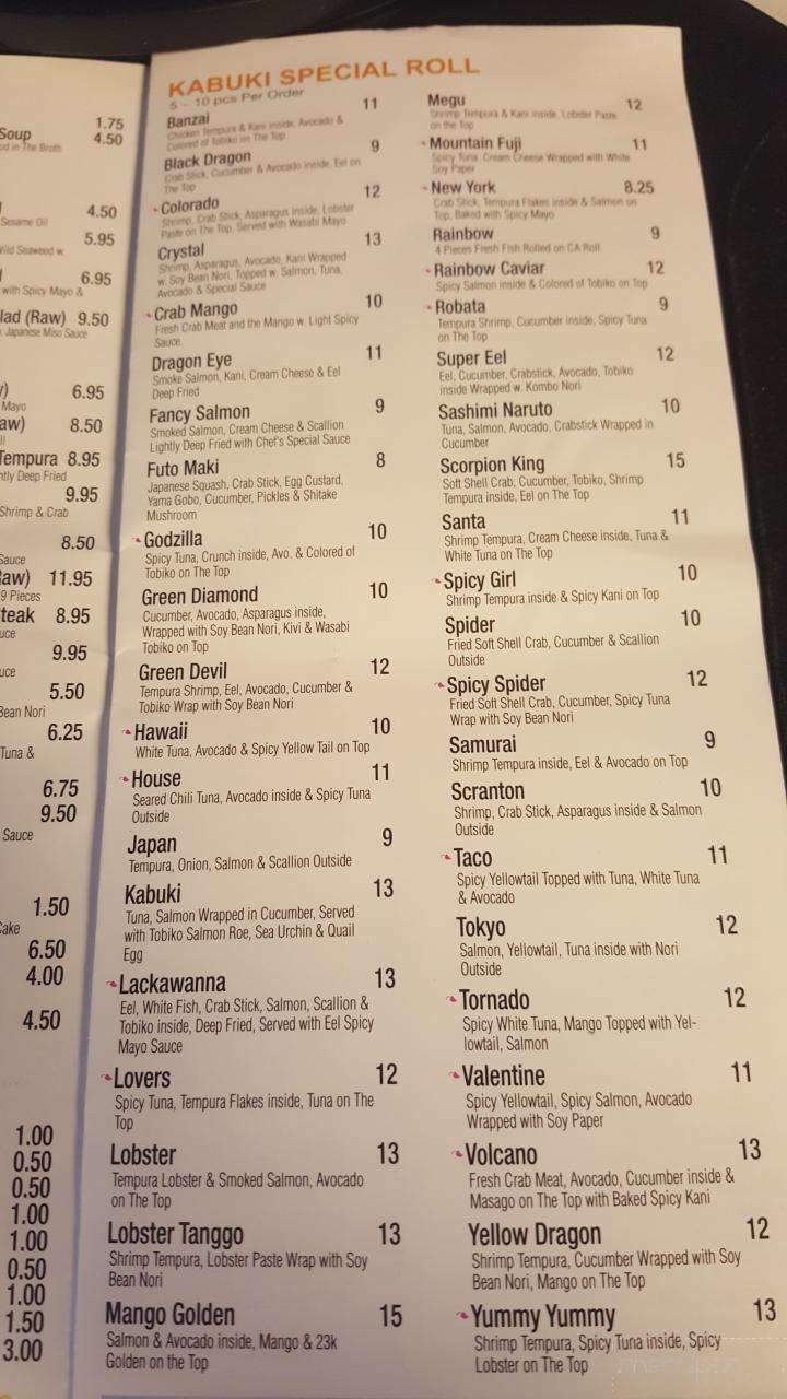Kabuki Japansese - Peckville, PA menu_pic