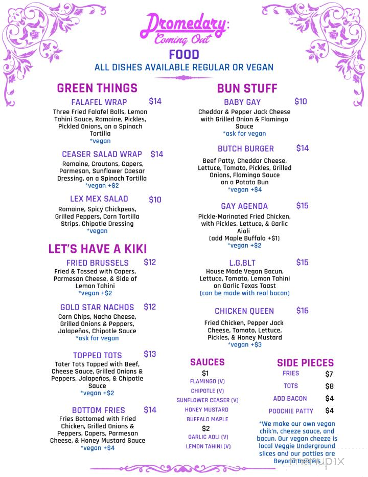 Dromedary - Brooklyn, NY menu_pic