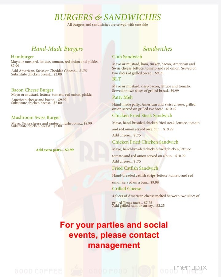 Ray's Cafe - Oklahoma City, OK menu_pic