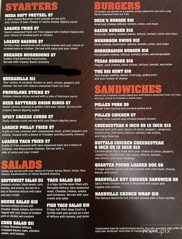 Smitty's Sports Bar and Grill - Milroy, PA menu_pic
