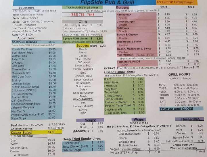 Flip Side Pub & Grill - New Prague, MN menu_pic