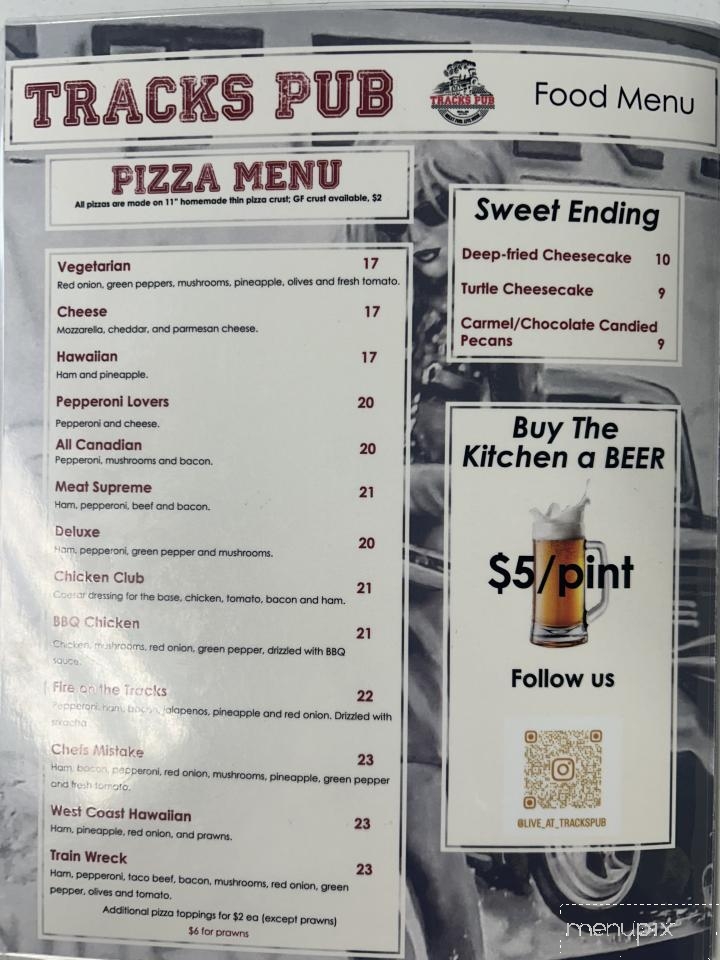 Tracks Pub - Olds, AB menu_pic