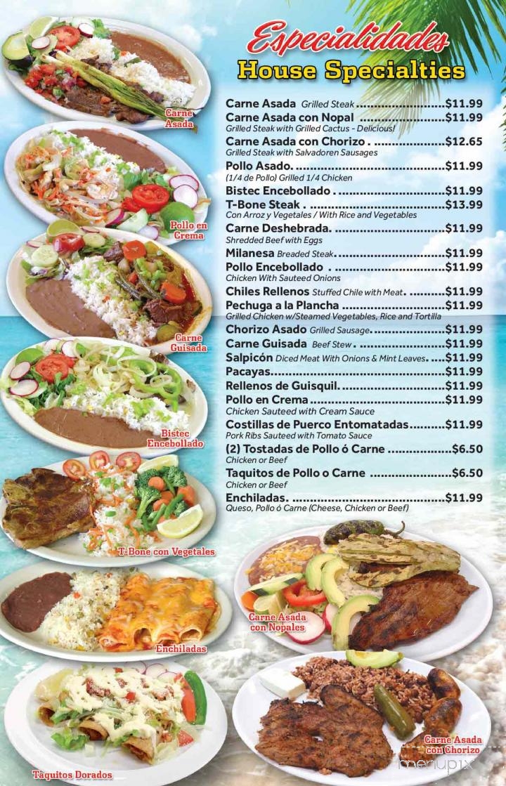 El Palmar Salvadoran Restaurant #2 - Los Angeles, CA menu_pic