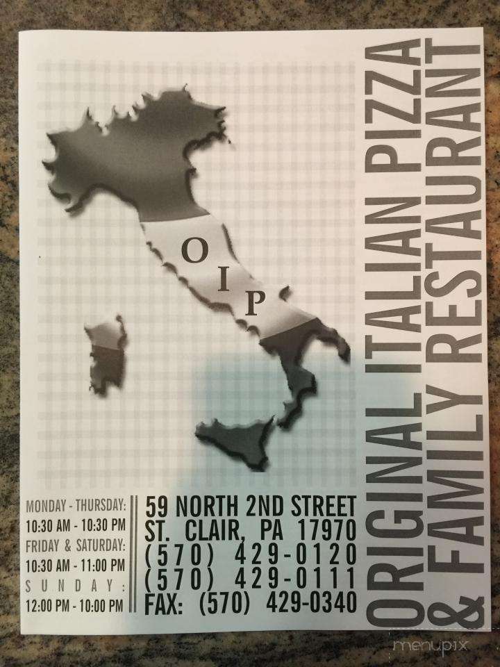 Original Italian Pizza - Saint Clair, PA