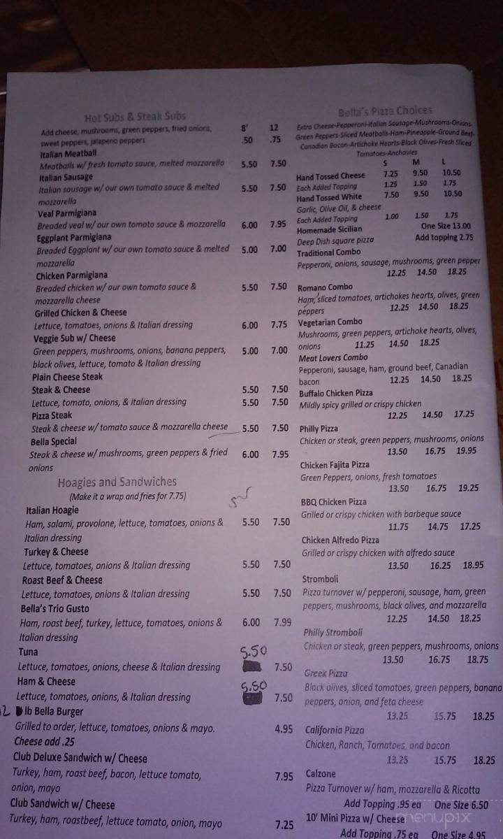 Bella Pizza - Ettrick, VA menu_pic