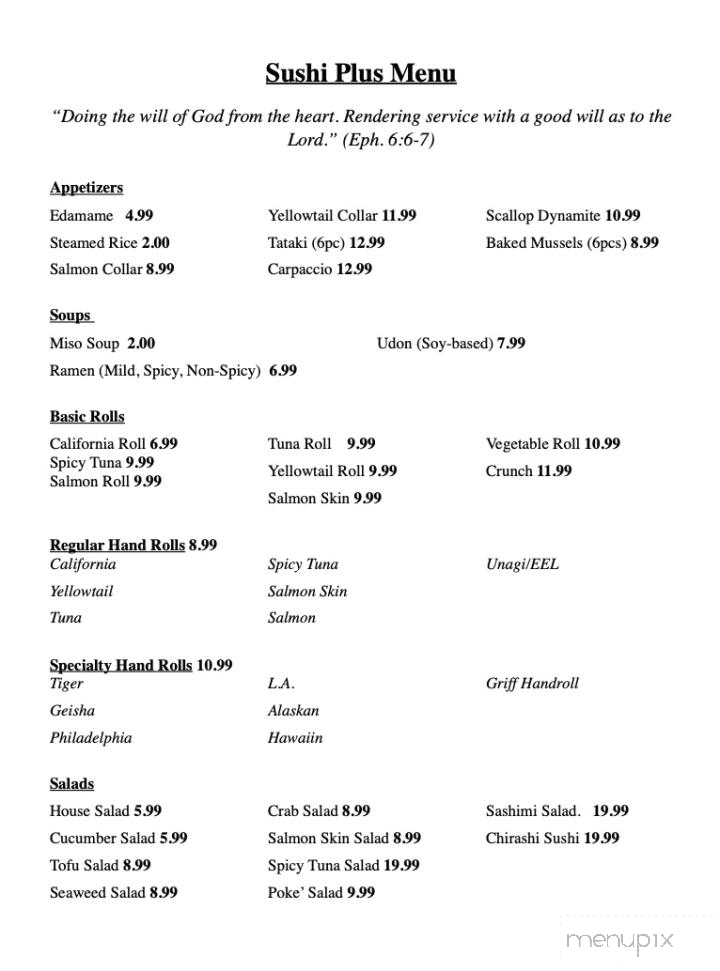 Sushi Plus - Helendale, CA menu_pic