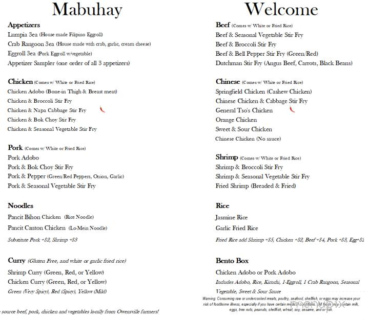 Mabuhay Asian Cafe - Owensville, MO