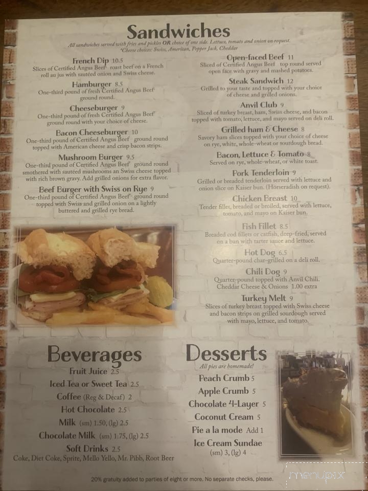 Anvil Restaurant & Saloon - Sainte Genevieve, MO menu_pic