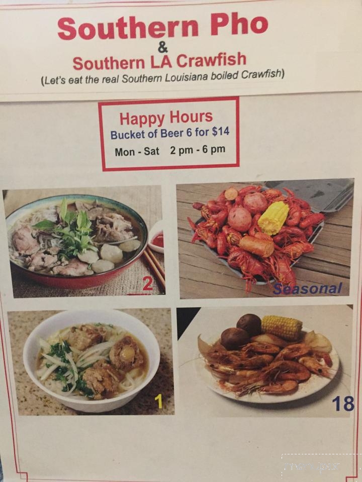Southern Pho - Bossier City, LA menu_pic