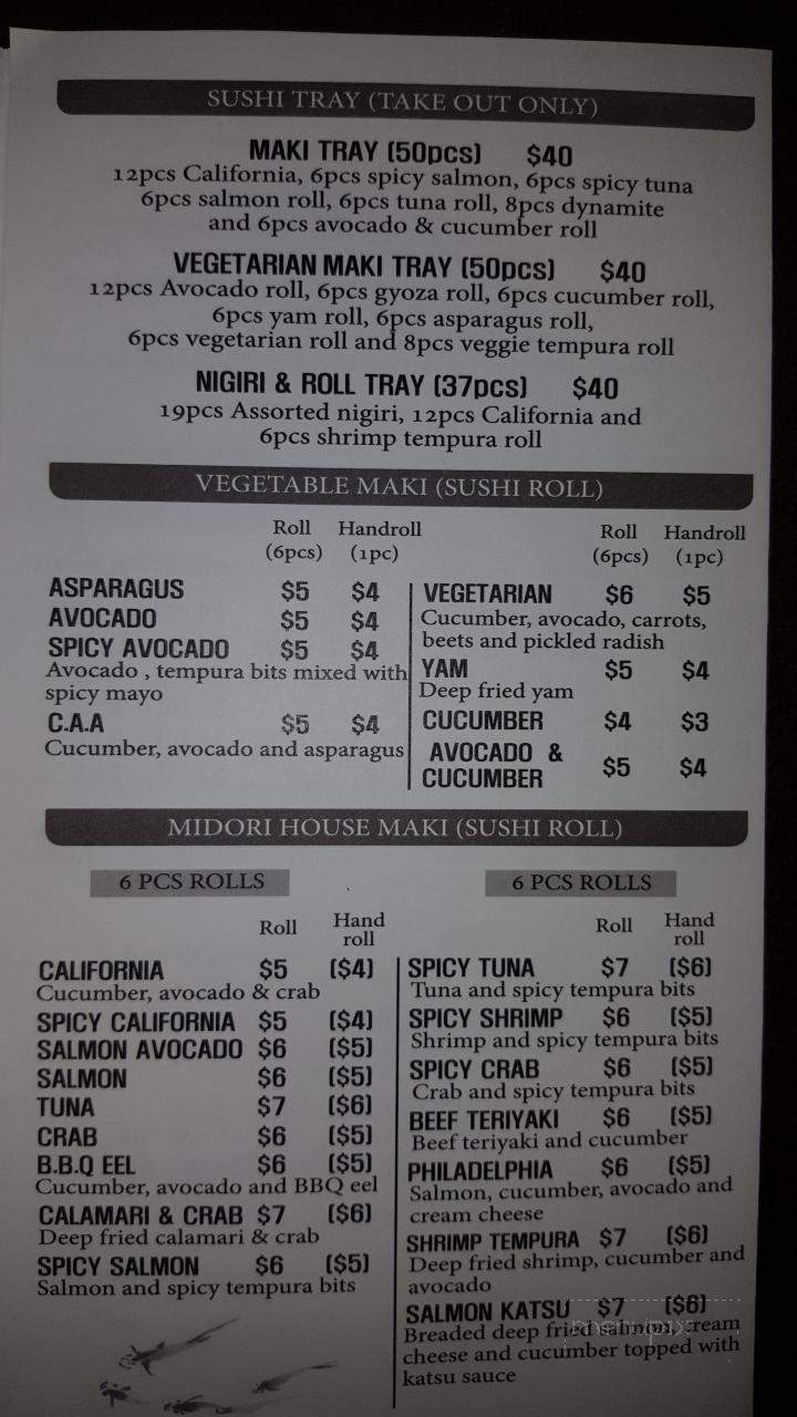 Midori Sushi - Chatham-Kent, ON menu_pic