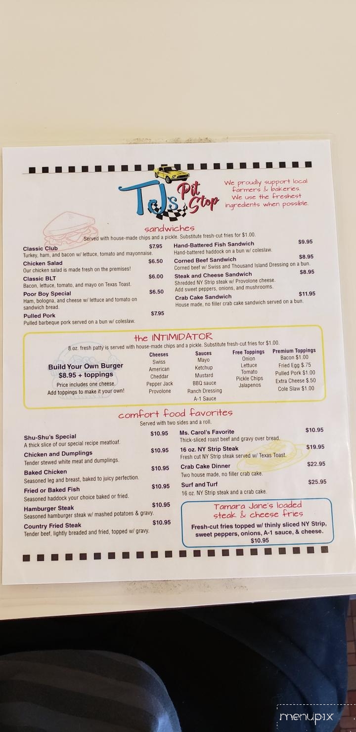 TJ's Pit Stop - Charles Town, WV menu_pic