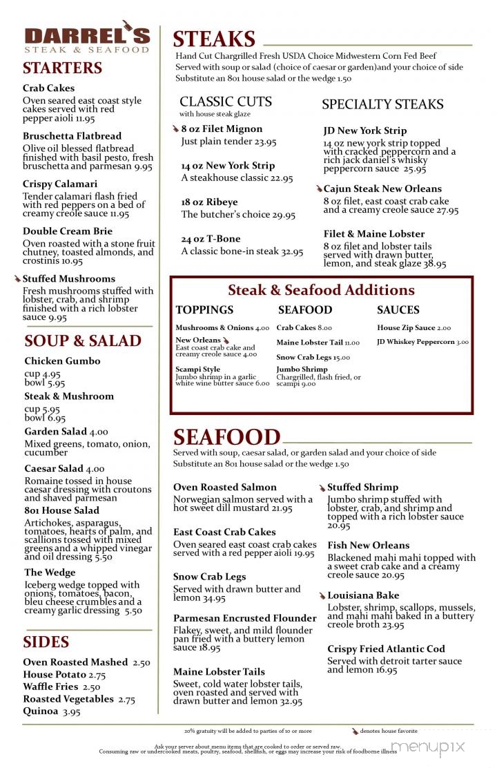 Darrel's Steak and Seafood - Lake Orion, MI menu_pic