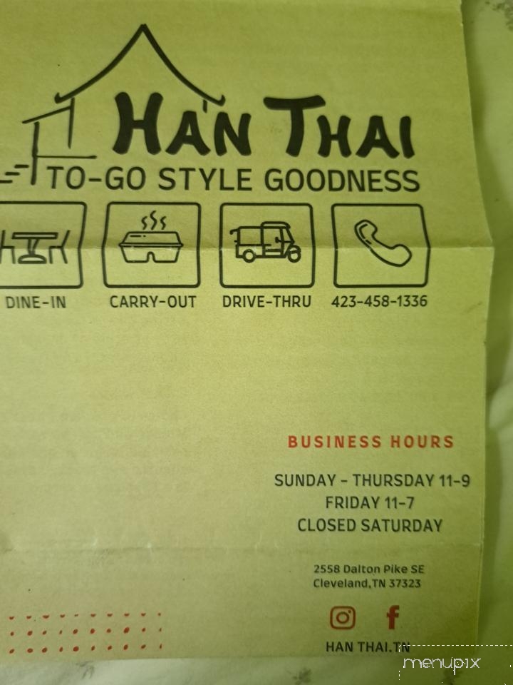 Han Thai - Cleveland, TN menu_pic