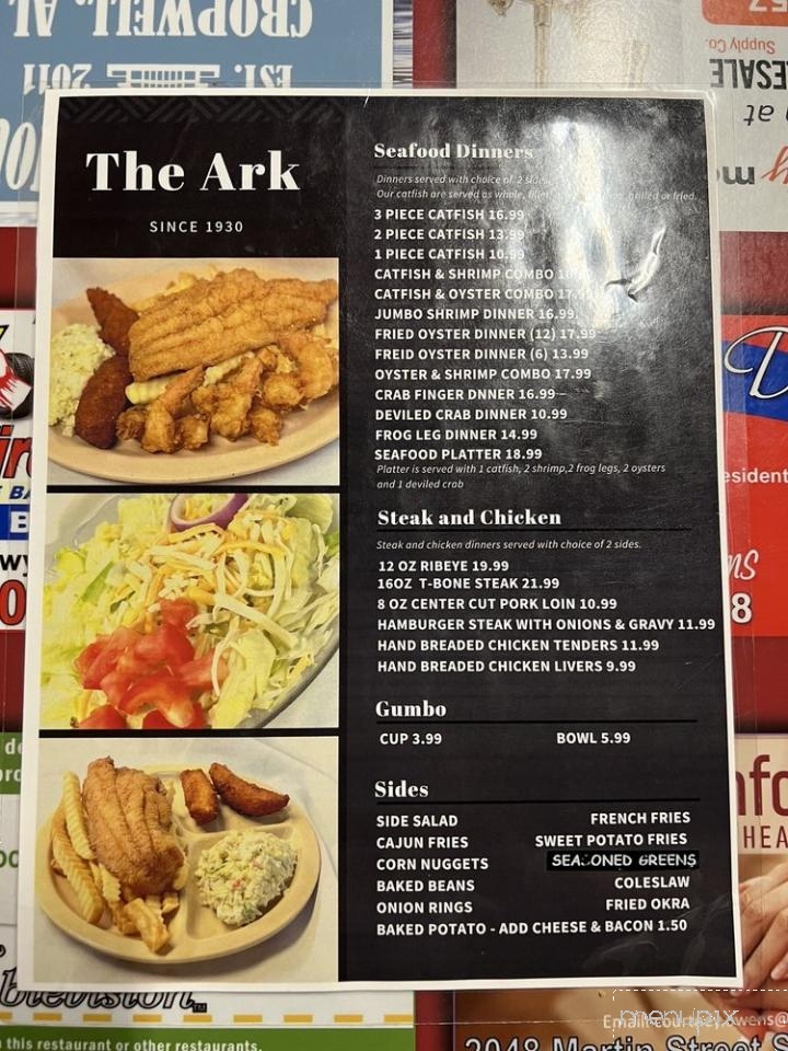Ark - Riverside, AL menu_pic